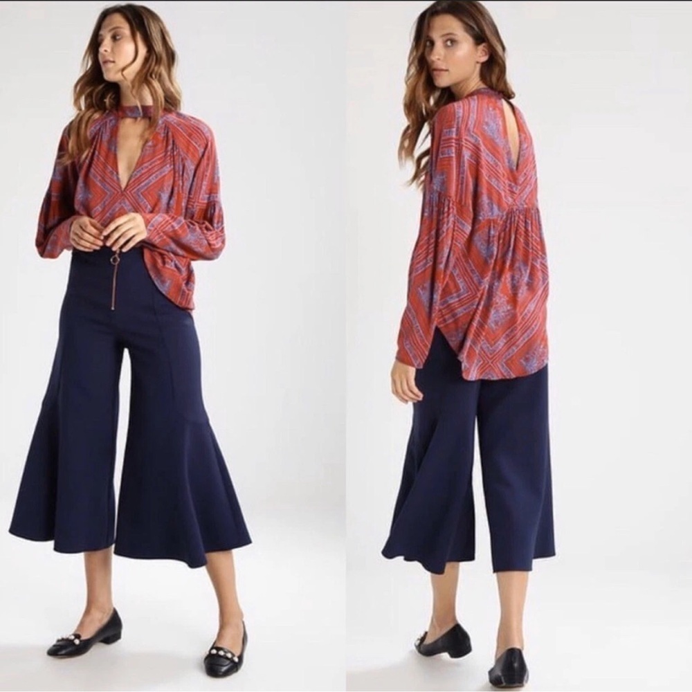 Free People Blouse Walking on a Dream Cutout Boho Size Small - Picture 2 of 7